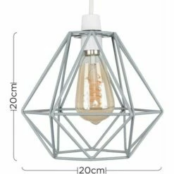 MINISUN 2 X Grey Ceiling Pendant Light Shades + 4W LED Filament Bulbs Warm White -MINISUN Shop 16594482 4
