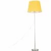 MINISUN Charlie Stem Floor Lamp In Brushed Chrome With Large Aspen Shade - Mustard - No Bulb -MINISUN Shop 16594487 1