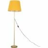 MINISUN Charlie Stem Floor Lamp In Gold With Large Aspen Shade - Mustard - No Bulb -MINISUN Shop 16594489 1
