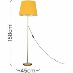 MINISUN Charlie Stem Floor Lamp In Gold With Large Aspen Shade - Mustard - No Bulb 5 MINISUN Charlie Stem Floor Lamp In Gold With Large Aspen Shade - Mustard - No Bulb -MINISUN Shop 16594489 4