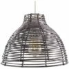 MINISUN Grey Wicker Rattan Basket Ceiling Pendant Light Shade + 4W LED Filament Bulb Warm White 2 MINISUN Grey Wicker Rattan Basket Ceiling Pendant Light Shade + 4W LED Filament Bulb Warm White -MINISUN Shop 16594495 1