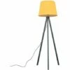MINISUN Floor Lamp Modern Wooden Tripod Light In Grey With Tapered Shade - Mustard -MINISUN Shop 16594522 1