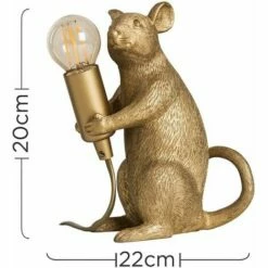 MINISUN Sitting Rat Table Lamp Mouse Lights Bedside With 4W LED Filament Bulb Warm White - Gold -MINISUN Shop 16594556 4