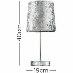 MINISUN 2 X Chrome Table Lamps - Blue Velvet -MINISUN Shop 16594586 4