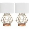 MINISUN 2 X Copper Touch Table Lamps + White Shade - Add LED Bulbs 1 MINISUN 2 X Copper Touch Table Lamps + White Shade - Add LED Bulbs -MINISUN Shop 16594671 1