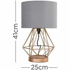 MINISUN 2 X Copper Touch Table Lamps + Grey Shade - Add LED Bulbs 5 MINISUN 2 X Copper Touch Table Lamps + Grey Shade - Add LED Bulbs -MINISUN Shop 16594694 4