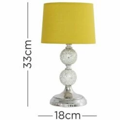 MINISUN 2 X Decorative Chrome & Mosaic Crackle Glass Table Lamps - Mustard - Including LED Bulb -MINISUN Shop 16594714 4