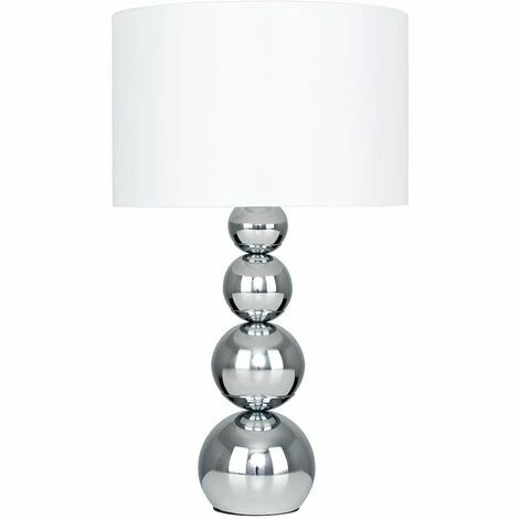 MINISUN Large Marissa Polished Chrome Table Lamp + LED Bulb - White MINISUN Large Marissa Polished Chrome Table Lamp + LED Bulb - White -MINISUN Shop 16647634 1