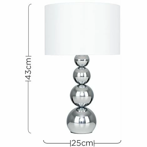 MINISUN Large Marissa Polished Chrome Table Lamp + LED Bulb - White MINISUN Large Marissa Polished Chrome Table Lamp + LED Bulb - White -MINISUN Shop 16647634 4