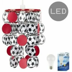 MINISUN 16528 Red Football Pendant Shade + 6w ES LED GLS