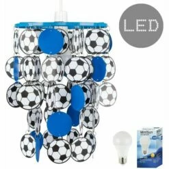 MINISUN 16529 Blue Football Pendant Shade + 6w ES LED GLS