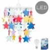 MINISUN Multi Coloured Stars Ceiling Light Shade + 6W LED GLS Bulb -MINISUN Shop 16647685 1