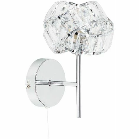 MINISUN Single Hudson Chrome & Clear Acrylic Jewel Intertwined Wall Light - No MINISUN Single Hudson Chrome & Clear Acrylic Jewel Intertwined Wall Light - No -MINISUN Shop 16648008 1