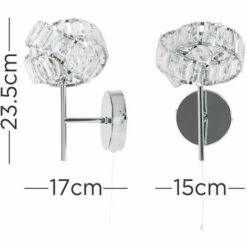 MINISUN Single Hudson Chrome & Clear Acrylic Jewel Intertwined Wall Light - No 5 MINISUN Single Hudson Chrome & Clear Acrylic Jewel Intertwined Wall Light - No -MINISUN Shop 16648008 4