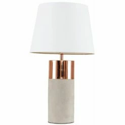 MINISUN 22173 Cement/Copper Cylindrical TL+ 23280 NE Small White TPD Shade