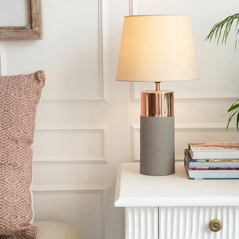 MINISUN 22173 Cement/Copper Cylindrical TL+ 23280 NE Small White TPD Shade MINISUN 22173 Cement/Copper Cylindrical TL+ 23280 NE Small White TPD Shade -MINISUN Shop 16648417 3