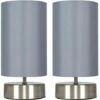 MINISUN 2 X 23641 Francis Satin Nickel TTL Grey Shade+2 X 20675 -MINISUN Shop 16648462 1