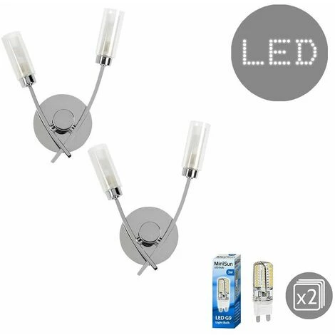 MINISUN 2 x 16905 2 Way Chrome WL + 4x 18665 3W G9 3000K MINISUN 2 X 16905 2 Way Chrome WL + 4x 18665 3W G9 3000K -MINISUN Shop 16648589 1