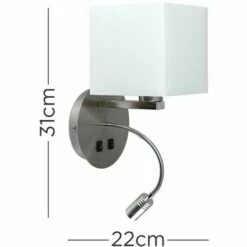 MINISUN Square Shade Hotel Wall Lights Reading Light Twin Pack - No Bulb -MINISUN Shop 16648634 4
