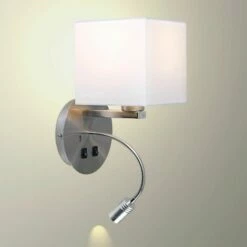 MINISUN Square Shade Hotel Wall Lights Reading Light USB Twin Pack - No Bulb 3 MINISUN Square Shade Hotel Wall Lights Reading Light USB Twin Pack - No Bulb -MINISUN Shop 16648642 2