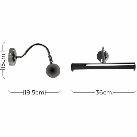 MINISUN 2 x Traditional Indoor Picture Wall Light Fittings - Black - No Bulb MINISUN 2 X Traditional Indoor Picture Wall Light Fittings - Black - No Bulb -MINISUN Shop 16648701 4