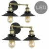 MINISUN 2 X 21032 Colonial S/PK A/Brass/BLK Twin WL+4x20325 4W E27 2 MINISUN 2 X 21032 Colonial S/PK A/Brass/BLK Twin WL+4x20325 4W E27 -MINISUN Shop 16648722 1