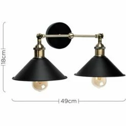 MINISUN 2 X 21032 Colonial S/PK A/Brass/BLK Twin WL+4x20325 4W E27 -MINISUN Shop 16648722 4