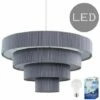 MINISUN 23963 Nevada NE 4 Tiered Grey Pendant + 19954 10W E27 -MINISUN Shop 16649043 1