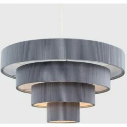 MINISUN 23963 Nevada NE 4 Tiered Grey Pendant + 19954 10W E27 -MINISUN Shop 16649043 2