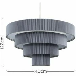 MINISUN 23963 Nevada NE 4 Tiered Grey Pendant + 19954 10W E27 -MINISUN Shop 16649043 4