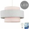 MINISUN 24141 Weaver NE Pink&Grey Herringbone Shade+19954 10W E27 -MINISUN Shop 16649052 1
