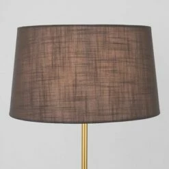 MINISUN Charlie Stem Floor Lamp In Gold With Doretta Shade - Grey - No Bulb -MINISUN Shop 16649571 3