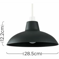 MINISUN 2 X Civic Metro Ceiling Light Shades With LED Bulbs - Black -MINISUN Shop 16649770 4