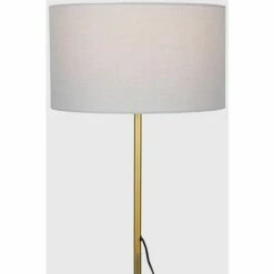 MINISUN Floor Lamp Charlie Stem Standing Light In Gold With Cylinder Shade - Cool Grey -MINISUN Shop 16649908 3