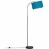 MINISUN Curved Floor Lamp In Black With Reni Shade - French Blue - No Bulb -MINISUN Shop 16650004 1