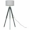 MINISUN Clipper Tripod Floor Lamps In Grey With Large Reni Shade - Cool Grey -MINISUN Shop 16650048 1