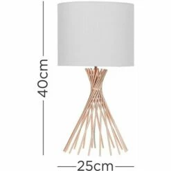 MINISUN Metal Twist Table Lamp With Fabric Lampshade - Cool Grey - No Bulb -MINISUN Shop 16650077 4