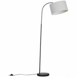 MiniSun Dark Grey Curved Floor Lamp With Lampshade