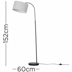 MiniSun Dark Grey Curved Floor Lamp With Lampshade 5 MiniSun Dark Grey Curved Floor Lamp With Lampshade -MINISUN Shop 16650129 4