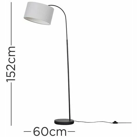 MiniSun Dark Grey Curved Floor Lamp with Lampshade MiniSun Dark Grey Curved Floor Lamp With Lampshade -MINISUN Shop 16650129 4