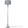 MINISUN Spindle Floor Lamp In Chrome With Drum Shade - Dark Grey -MINISUN Shop 16650207 1