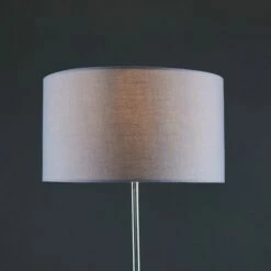 MINISUN Charlie Stem Floor Lamp In Chrome With Reni Shade - Cool Grey -MINISUN Shop 16650258 3