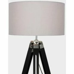 MINISUN Tripod Floor Lamp Clipper Standing Light In Black With Cylinder Shade - Cool Grey -MINISUN Shop 16650330 3