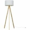 MINISUN Light Wood Tripod Floor Lamp With Large Drum Shade - No Bulb 1 MINISUN Light Wood Tripod Floor Lamp With Large Drum Shade - No Bulb -MINISUN Shop 16650349 1