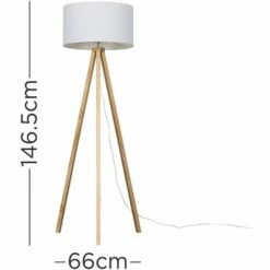 MINISUN Light Wood Tripod Floor Lamp With Large Drum Shade - No Bulb -MINISUN Shop 16650349 4