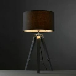 MINISUN Tripod Grey & Chrome LED Table Lamp Large Drum Shade + Bulb - Dark Grey 3 MINISUN Tripod Grey & Chrome LED Table Lamp Large Drum Shade + Bulb - Dark Grey -MINISUN Shop 16650835 2