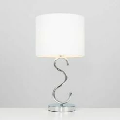 MINISUN Chrome Touch Table Lamp + Drum Shades - White - No Bulb -MINISUN Shop 16650851 2