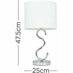 MINISUN Chrome Touch Table Lamp + Drum Shades - White - No Bulb -MINISUN Shop 16650851 4