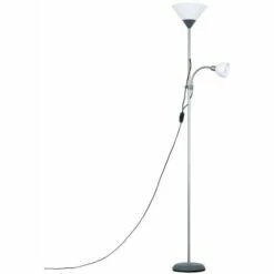 MINISUN Silver Parent & Child Floor Lamp + LED Bulb - Cool White