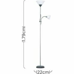 MINISUN Silver Parent & Child Floor Lamp + LED Bulb - Cool White -MINISUN Shop 16651349 4